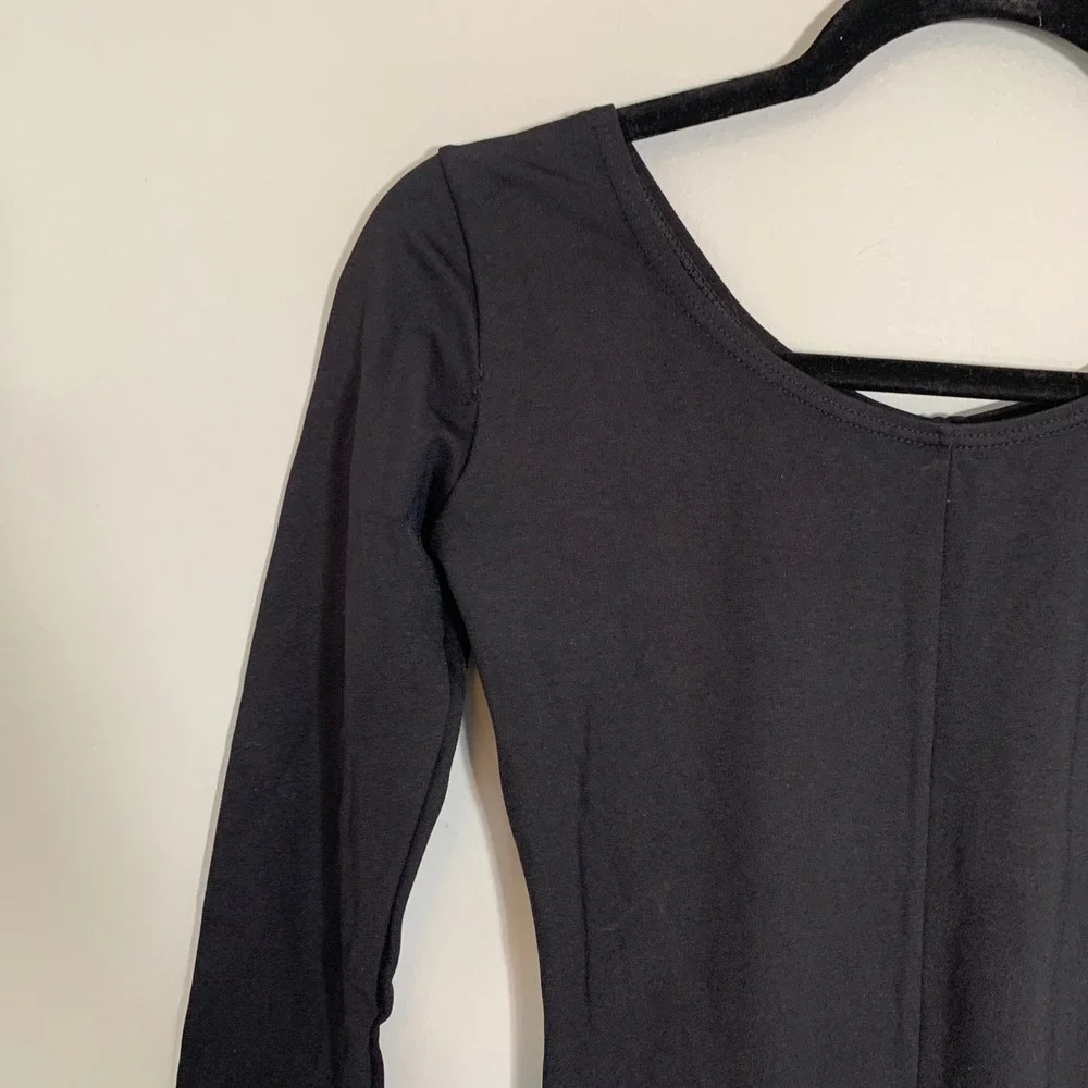 Capezio Black Long‎ Sleeve Unitard Leotard Kids Youth Lg Dance Gymnastics Ballet
